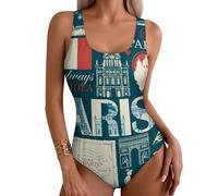 Bikinis Bathing Suits Paris Symbols Pattern One Pieces Swimsuits Swimwear for Women