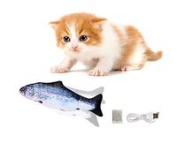 Bikirin Flopping Fish Cat Toy, Realistic and Interesting Plush flippety Fish that Swings (Simulation Interactive Toys for Indoor Cats Pets Kitten) Perfect for Biting, Chewing, and Kicking