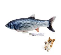 Bikirin Flopping Fish Dog Toy, Realistic and Interactive Plush Flippety Fish that Swings (Simulation Interactive Toys for Indoor Pets Puppy) Perfect for Biting, Chewing, and Kicking