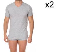 Bikkembergs Mens Pack-2 Essential short-sleeved T-shirts BKK1UTS02BI men - Grey Cotton - Size Medium