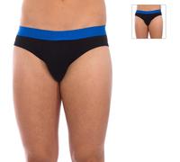 Bikkembergs Mens Pack-2 Fashion Slips Bicolor BKK1USP04BI man - Black Cotton - Size Large