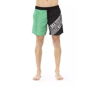 Bikkembergs Mens Swim Trunks Graphic Print - Black - Size 2XL