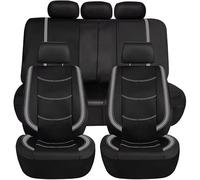 BIKKJBK Car Seat Cover Universal Car Seat Covers Artificial PU Bright Sheet With 3 Zipper Car Accessories Interior Seat Cushion Protector
