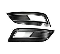 BIKKJBK Grille Double Slats Pair Car Front Bumper Fog Light Grill Grille For A4 B8 2012-2015 Facelift Fog Lamp Cover Grill 8K0807681K Brace Covers Grille Guard