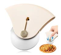BIKPRST Extendable Pizza Cutter, Pizza Roller, Pizza Cutter with Sharp Stainless Steel Blade, Dough Knife, Pastry Scraper, Dishwasher Safe, Food Grade, Effortless Use, Perfect Slices