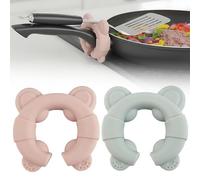 BIKPRST Pack of 2 Silicone Pot Guards, Useful Kitchen Aid, Cool Kitchen Gadgets, Cute Kitchen Accessories, Overflow Protection for Cooking Pots, Pot Lid Holder, Space Saving Lid Stand