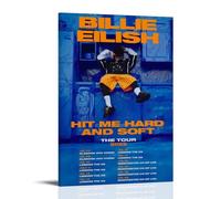 Bil-lie Music Eil-ish Hit Me Hard And Soft The Tour 2025 Posters for Room Aesthetic Canvas Wall Art Bedroom Decor08x12inch(20x30cm)