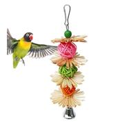 Bilancing Toys Birds Safe Foreging Chews, Colorful Design, Natural Material, Durable Metal Hook | Interactive Shredding Toy for Cockatiel Parrotlet Daily Play Tr