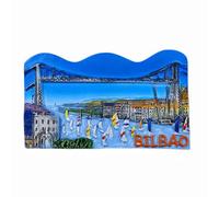Bilbao Basque Spain Refrigerator Magnet 3D Travel Souvenir Fridge Decoration Magnetic Sticker Hand Painted Craft Collection