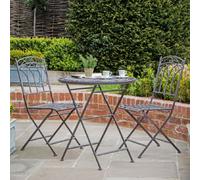 bilbao metal 2 seater bistro set in distressed brown