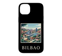 Bilbao River Spain Modern Architecture Retro Travel Art Case for iPhone 14 Plus
