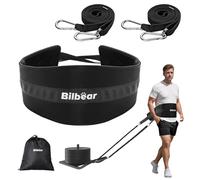 Bilbear Sled Pulling Belt,Adjustable Sled Training Waist Belt,Belt for Pulling,Weight Sled Pull Belt for Tire Pulling,Squat,Leg Muscles Strength Training,Resistance Training,Core Power Workout (Black)