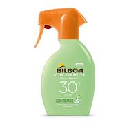 Bilboa, Sun Protection Body Aloe Sensitive Trigger SPF 30, High Sun Spray for Sensitive Skin, Formula with Aloe Vera, Alcohol-Free, Waterproof, 250 ml