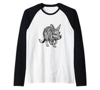 Bilby Drawing Rare Animal Lover Wildlife Sketch Raglan Baseball Tee