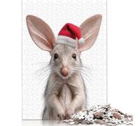 Bilby with Santa Hat Puzzle for Adults 300 Pieces Puzzle Adult Jigsaw Puzzle Brain Teaser Game 1000pcs (75x50cm)