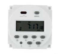 BildeeMait 12V DC Digital Timer Switch 16A Programmable LCD Electronic Controller with 16 Weekly Settings and Rechargeable Battery for Sprayer Bottling Machine White(A)