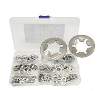 BildeeMait 180pcs Internal Tooth Star Lock Washers 304 Stainless Steel Quick Washer Assortment 7 Sizes Plum Blossom Snap Ring for Mechanical Auto Repair