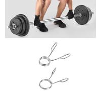 BildeeMait 2 Pack 50mm Barbell Spring Collar Clips, Solid Metal Weight Locks for Gym Dumbbells, for Heavy Duty Quick Release Safety Locks, Silver