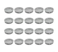BildeeMait 20 Pack 50mm Circular Air Vents ABS Plastic Mesh Grille Covers Soffit Ventilation Kitchen Bathroom Cabinet Wall Hole White(grey)