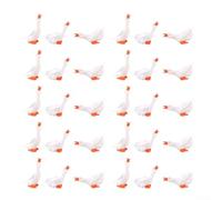 BildeeMait 30 Pcs Miniature White Resin Duck Figurines for Home, Garden and Office Decoration, Charming Ornaments with Three Cute Poses, for Indoor Outdoor Fairy Gardens or Mini Landscape Displays