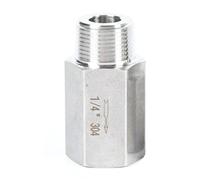 BildeeMait 304 Stainless Steel Inline Check Valve One-Way Non-Return Male to Female Thread for Water Air Gas 18 14 38 12 Inch Size