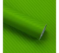 BildeeMait 3D Carbon Fiber Vinyl Wrap Film 50x300cm Matte Finish High Polymer Material for Car Body Color Change and Interior Trim, Multi-Color(Green)