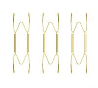 BildeeMait 3pcs for Stainless Steel Plate Hangers with Wall Hooks Decorative Plates and Platters, Installation, Space-Saving Home and Garden Wall Display, Gold(B)
