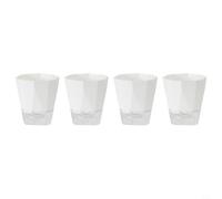 BildeeMait 4 Pack Automatic Water Absorption Flower Pots, Clear Plastic with System Small Plants, 13.5cm Self Watering Pot Set(A)