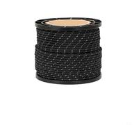 BildeeMait 50m Reflective Camping Rope 4mm Diameter, Heavy Duty 500lb Load Outdoor Cord for Tent Tarp Setup, High Visibility Night Safety Line for Hiking Backpacking Travel(Black)