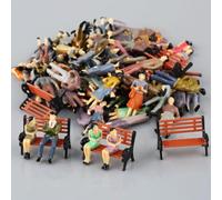 BildeeMait 50pcs 1:50 for Scale Seated Standing Model People Figures for Train Railway Layout(as pics show)