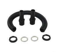 BildeeMait ABS Rainwater Butt Connector Kit with 0.5m Hose, 25mm Joint Pipe Link for Connecting 2 Water Storage Barrels, Garden Irrigation System Accessory