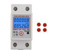 BildeeMait AC 230V Single Phase Watt Hour Meter 5-80A, Large LCD Display with Reset Function, DIN Rail Mount Digital Energy Monitor White