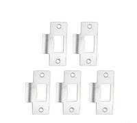BildeeMait Adjustable Tubular Latch Striker Plate in for Stainless Steel with Chrome Finish, Silver for Door Strike Swinging Doors, Standard for Replacement Hardware, 69x37.5mm(5pc)