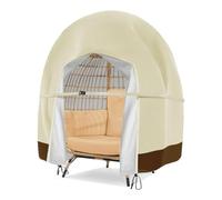 BildeeMait Double Wicker for Egg Chair Cover 91x80 inch Outdoor Hanging Swing, Premium 420D Oxford Fabric with UV for Protection, Adjustable Drawstring and Flexible, Beige