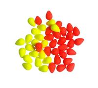 BildeeMait Foam Float Tip Tail Beads 6.8mm with 1mm Hole, High Visibility Fishing Indicator Beans for Float Top Tips, Bright for Red & Yellow (10/50/100pcs)