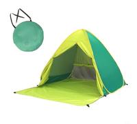 BildeeMait Foldable Beach Tent with 2 Second Up Design Camping Sunshade, Lightweight Polyester Silver Coated Fabric, Ventilated Shelter 2 Adults or 3 Children(green)