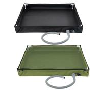 BildeeMait Foldable Camping Shower Base with Drain Pipe, Portable Oxford Cloth Shower Tray Tent Floor for Outdoor Travel Beach Car Wash Pet Bath, 80x80x10cm