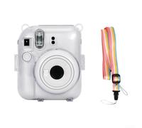 BildeeMait for fujifilm for instax for mini 12 Protective Case - Clear Hard Acrylic Shell with Adjustable Belt - Portable Camera Pouch for Outdoor - Transparent Guard 13.2x11.8x6cm