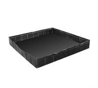 BildeeMait for Large Foldable Shower Base Camping Tent, Portable PVC Shower Tray 104x104cm with Drain Pipe Outdoor Use and Pet Bathing, Black