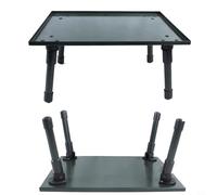 BildeeMait Green Carp Fishing Bivvy Table with Folding Legs, Aluminium Alloy & ABS, Adjustable Height Bank Fishing, Portable Tent Side Table 34.5x26cm(Army Green S#)