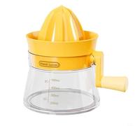 BildeeMait Hand Crank Juicer for Oranges, Lemons and Grapefruits with Stainless Steel Strainer, Easy Clean Sustainable Plastic, Green(Yellow)