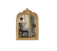 BildeeMait Handmade Vintage Gold Resin Photo Frame with Ornate Floral Carved Arch, Fits Horizontal and Vertical Pictures, Shabby Chic Home Decoration for Living Room Bedroom Office(Gold 8 inches)