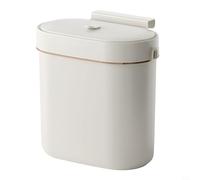 BildeeMait Hanging Kitchen Trash for Can with Lid, 9L Wall Mounted Waste Bin Small Kitchens and Bathrooms, White(9L)