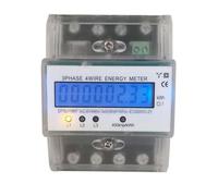 BildeeMait IEC62053-21 Compliant 3-Phase 4-Wire Energy Meter 230V 5-80A LCD Display DIN Rail Mount Industry Home