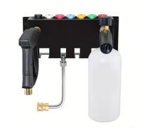 BildeeMait Metal Wall-Mounted Pressure Washer Storage Rack for 1 4 Quick Couplings, Space-Saving Organizer for Nozzles Foam Lance Wand Extensions, Black 26.8x10cm