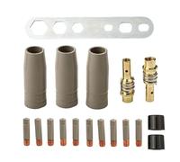 BildeeMait Non- Coated Welding Nozzle Set 15AK, 18PCS 08mm Copper Tips and Holders Airless for Protection