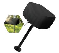 BildeeMait Oxford Grill Cover for Park Style Rectangular Table Top BBQ, Waterproof Windproof Barbecue Dust Cover with Drawstring, 62x60x50cm, Black