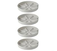 BildeeMait Plastic Plant Pot Saucers 4 Pack for Round Drip Trays Flower Pots Indoor Outdoor Thick Design Water Retention Tray Multi-Color Available(white22.7cm)