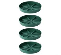 BildeeMait Plastic Plant Pot Saucers 4 Pack for Round Drip Trays Flower Pots Indoor Outdoor Thick Design Water Retention Tray Multi-Color Available(Green22.7cm)