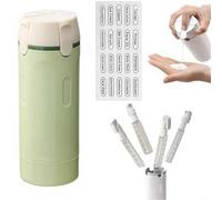 BildeeMait Portable 4 in 1 Travel Toiletry Bottles, Leak Proof Refillable Containers Shampoo Lotion Cream, for Compact Push-Down Design, Green(Green)